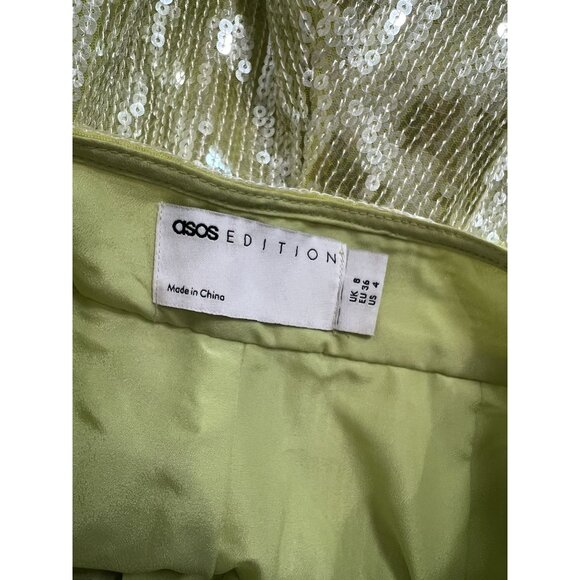 ASOS Edition Wide Leg Sequin Pants in Green - Picture 4 of 4